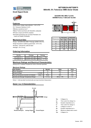 BZT55B9V1L0 Datasheet PDF TSC Corporation