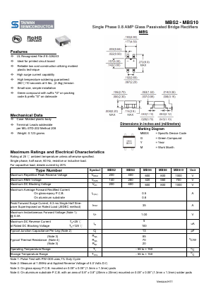 MBS6 Datasheet PDF TSC Corporation