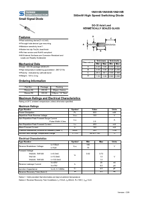 1N4148 Datasheet PDF TSC Corporation