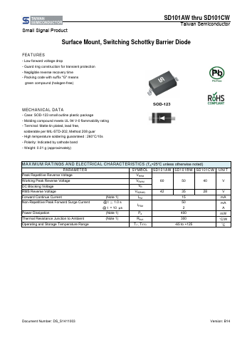 SD101BW Datasheet PDF TSC Corporation