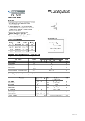 DTC114WEG Datasheet PDF TSC Corporation