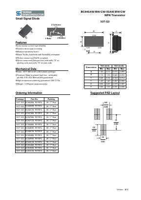 BC847CWRF Datasheet PDF TSC Corporation