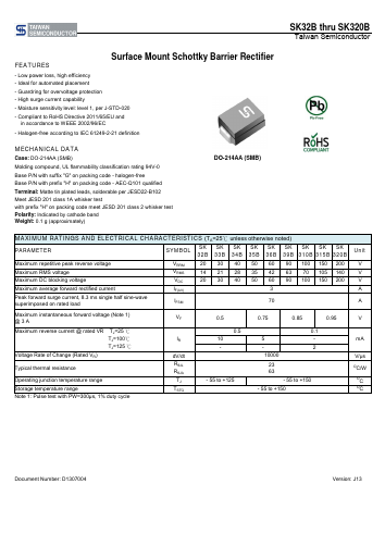 SK33BR5G_J13 Datasheet PDF TSC Corporation
