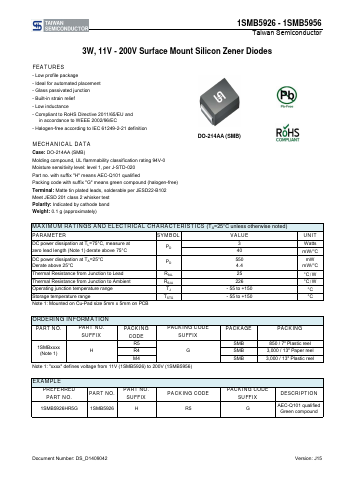 1SMB5945HR4G Datasheet PDF TSC Corporation