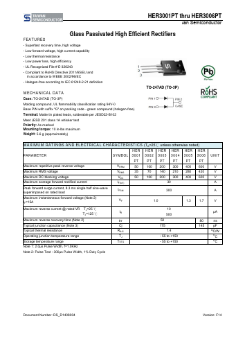 HER3003PT Datasheet PDF TSC Corporation