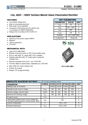 S12MC Datasheet PDF TSC Corporation