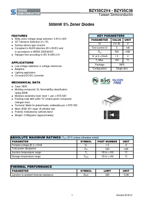 BZY55C18 Datasheet PDF TSC Corporation