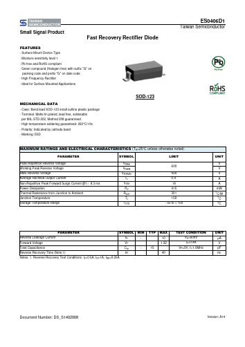 ES0406D1 Datasheet PDF TSC Corporation