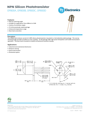 OP800C Datasheet PDF TT Electronics.