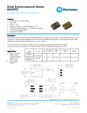 HCT802 Datasheet PDF TT Electronics.