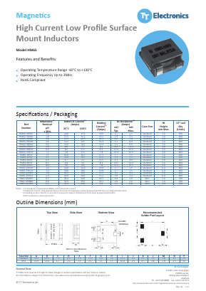 HM65 Datasheet PDF TT Electronics.