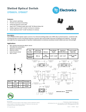 OPB660N Datasheet PDF TT Electronics.