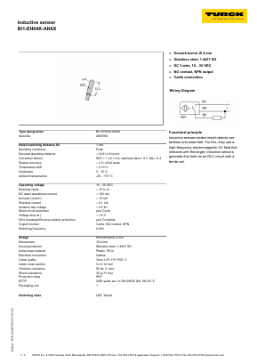 BI1-EH04K-AN6X Datasheet PDF Turck, Inc.