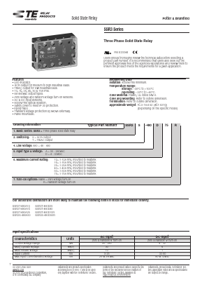 SSR3T-480A75R Datasheet PDF TE Connectivity