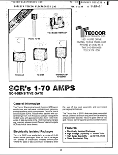 S101E Datasheet PDF Teccor Electronics