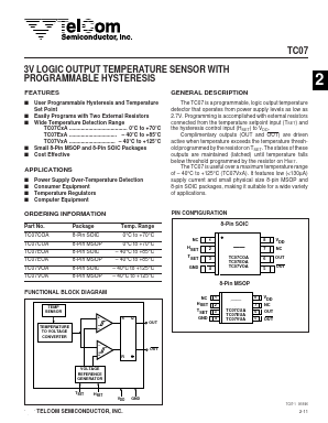 TC07EOA Datasheet PDF TelCom Semiconductor Inc => Microchip
