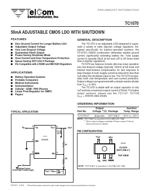 TC1070VCT Datasheet PDF TelCom Semiconductor Inc => Microchip
