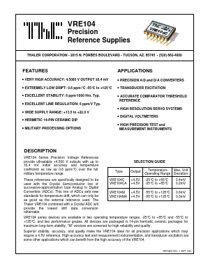 VRE104MA Datasheet PDF Thaler Corporation