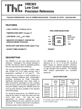 VRE303CD Datasheet PDF Thaler Corporation