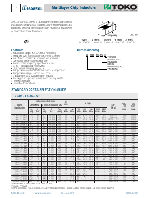LL1608-FSLXX Datasheet PDF Toko America Inc 