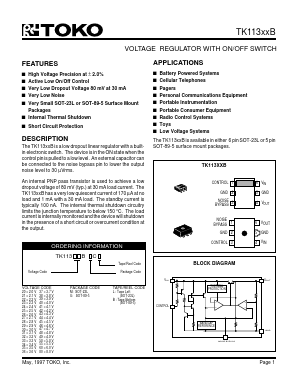 TK11350BMCL Datasheet PDF Toko America Inc 