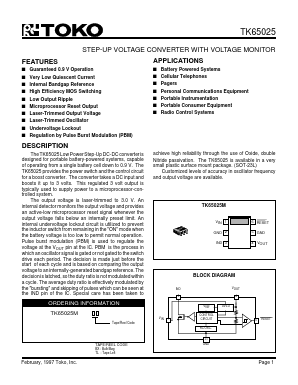 TK65025M Datasheet PDF Toko America Inc 