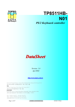 TP8511HB-N01 Datasheet PDF Topro