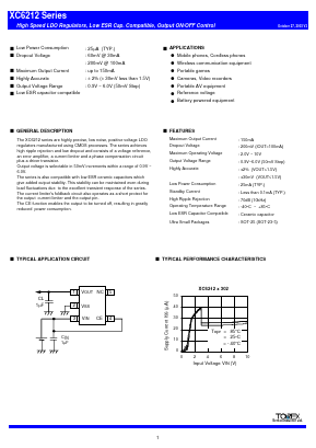 XC6212 Datasheet PDF TOREX SEMICONDUCTOR