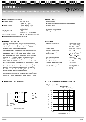 XC6219B482DR Datasheet PDF TOREX SEMICONDUCTOR