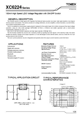 XC6224B2517R-G Datasheet PDF TOREX SEMICONDUCTOR