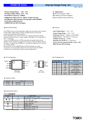 XC9801 Datasheet PDF TOREX SEMICONDUCTOR