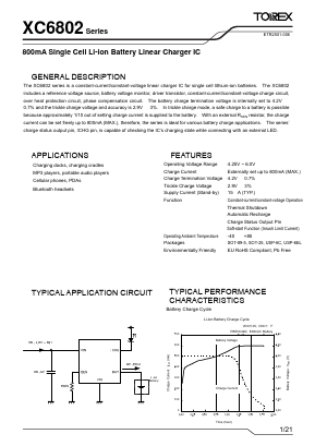 XC6802 Datasheet PDF TOREX SEMICONDUCTOR