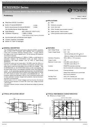 XC9224 Datasheet PDF TOREX SEMICONDUCTOR