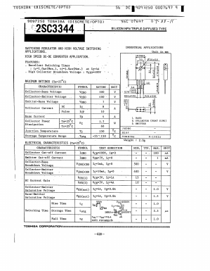 2SC3344 Datasheet PDF Toshiba