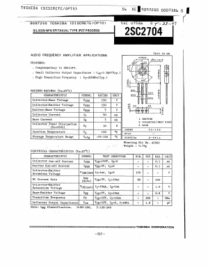 2SC2704 Datasheet PDF Toshiba