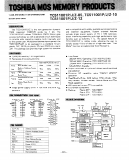 TC511001Z-85 Datasheet PDF Toshiba