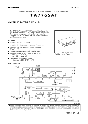 TA7765AF Datasheet PDF Toshiba