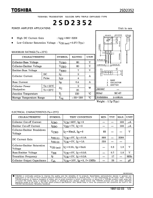 D2352 Datasheet PDF Toshiba