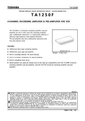 TA1250 Datasheet PDF Toshiba