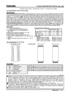 TC55257DFI-70L Datasheet PDF Toshiba