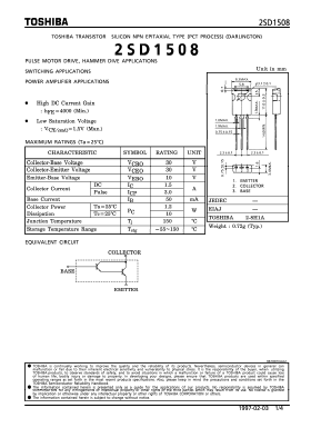 2SD1508 Datasheet PDF Toshiba