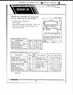 TA7137P Datasheet PDF Toshiba