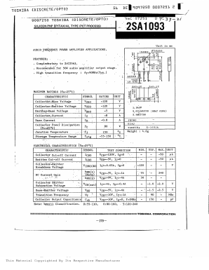 2SA1093 Datasheet PDF Toshiba