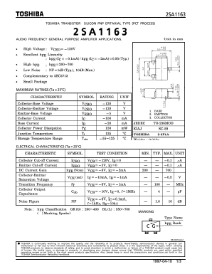 2SA1163 Datasheet PDF Toshiba