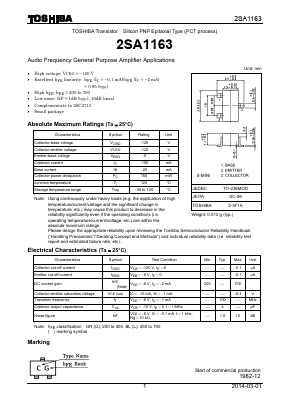 2SA1163-GR Datasheet PDF Toshiba