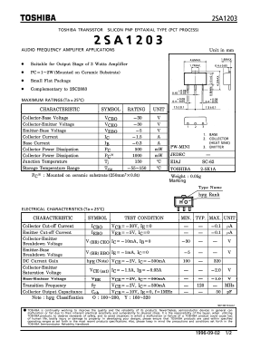 2SA1203Y Datasheet PDF Toshiba