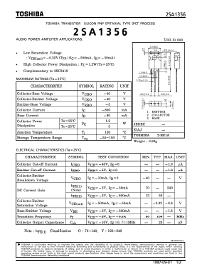 A1356 Datasheet PDF Toshiba