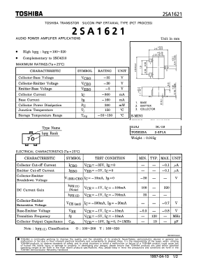 A1621 Datasheet PDF Toshiba