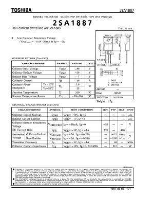 A1887 Datasheet PDF Toshiba