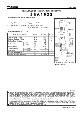 2SA1923 Datasheet PDF Toshiba